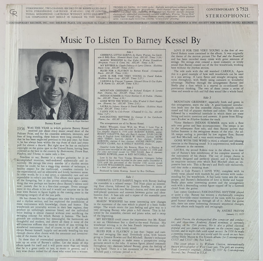 LP Barney Kessel - Music To Listen To Barney Kessel By (usado)