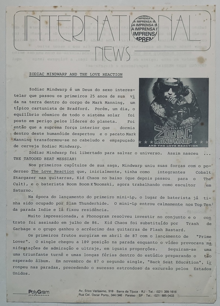 Zodiac Mindwarp and the Love Reaction - Tattooed Beat Messiah