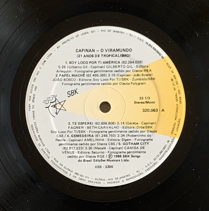 Capinan - O Viramundo: 21 Anos de Tropicalsmo (LP usado)