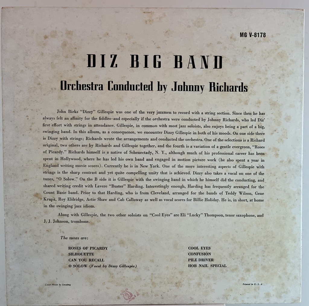 LP Dizzy Gillespie - Diz Big Band (usado)