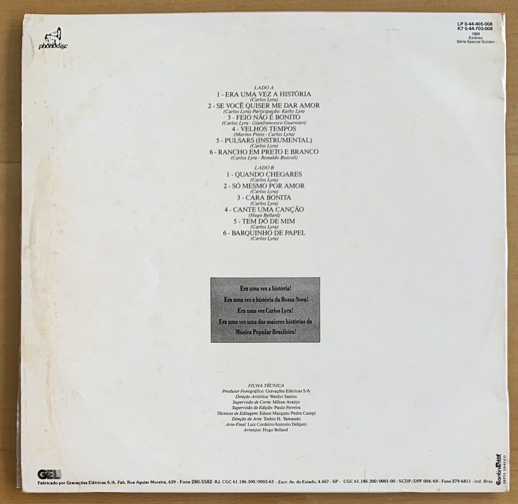 Carlos Lyra - Era uma Vez a História (LP usado)