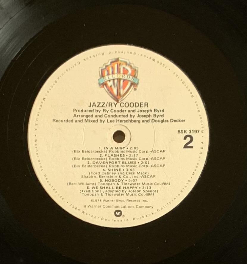 Ry Cooder - Jazz (LP usado)