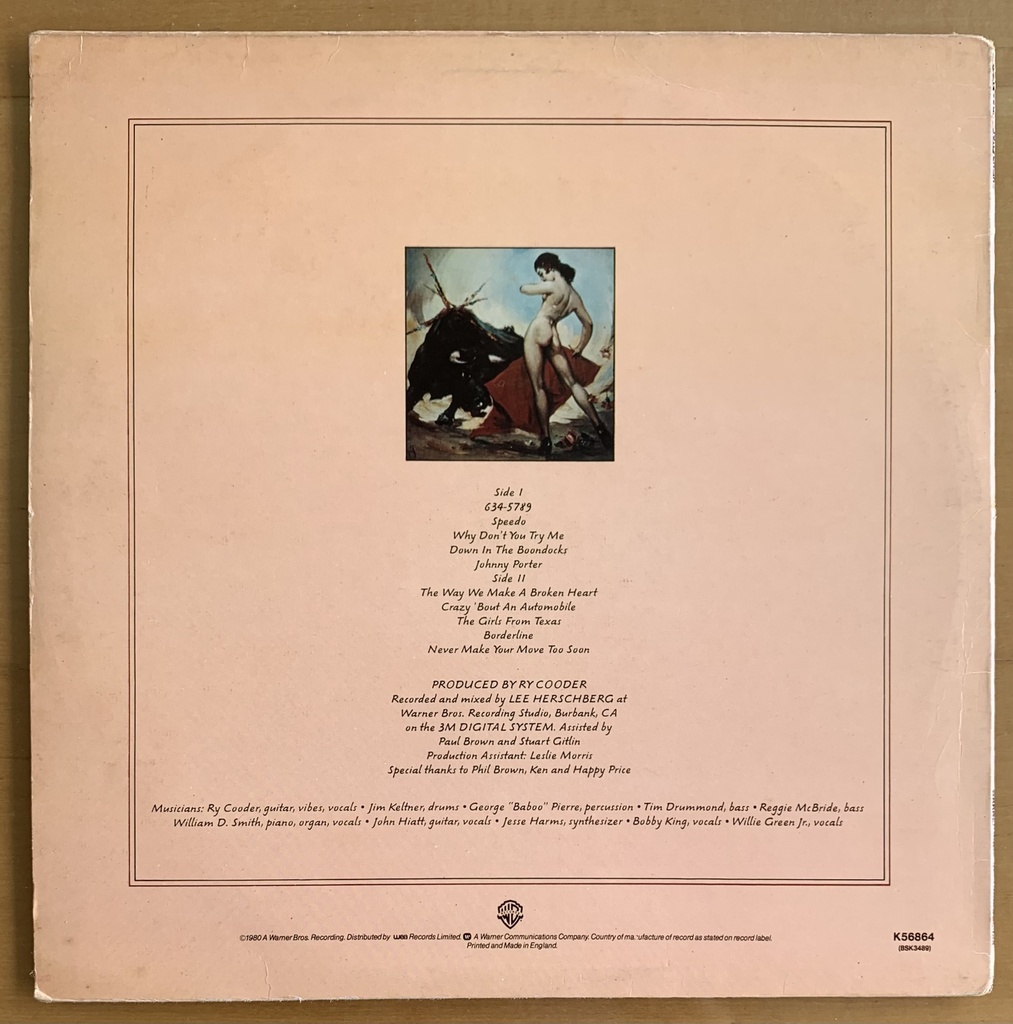 Ry Cooder - Borderline (LP usado)