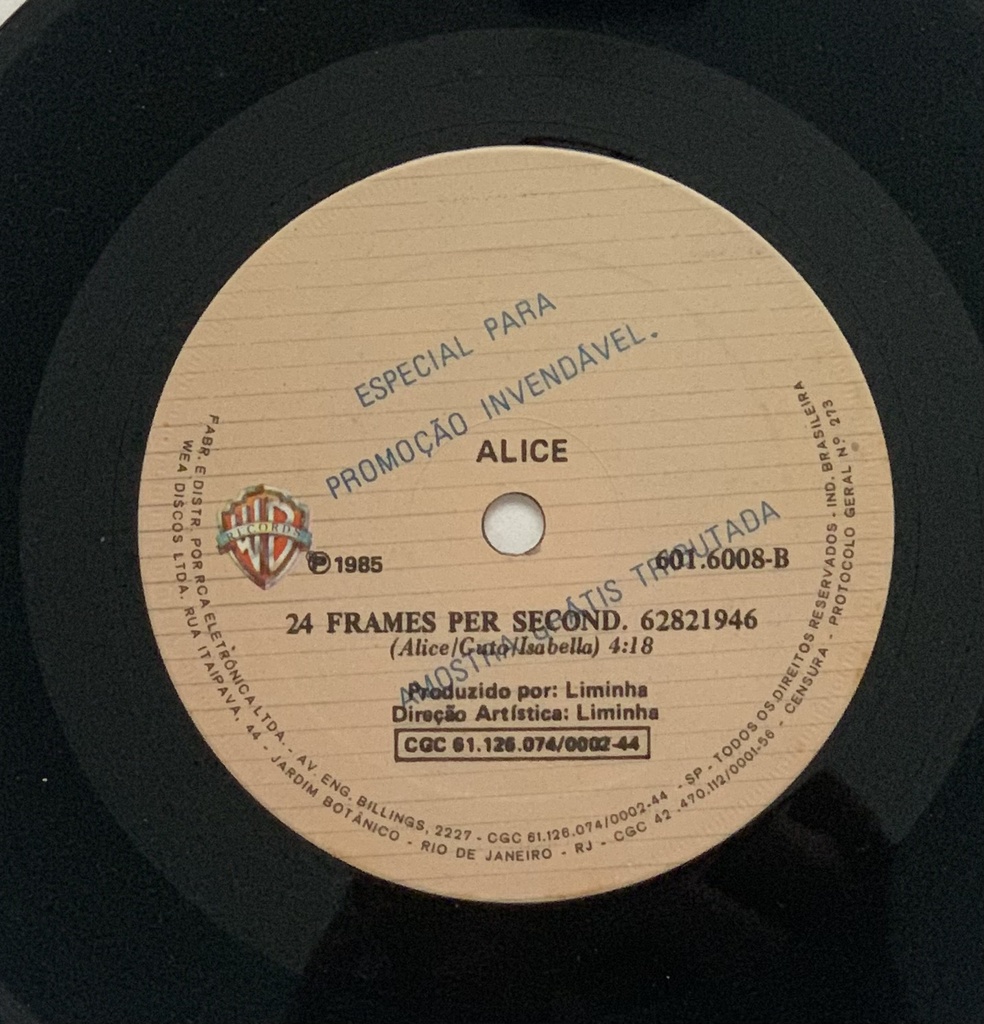 Alice (Pink Pank) - Baby Love / 24 Frames per Second (Vinil 7" usado)