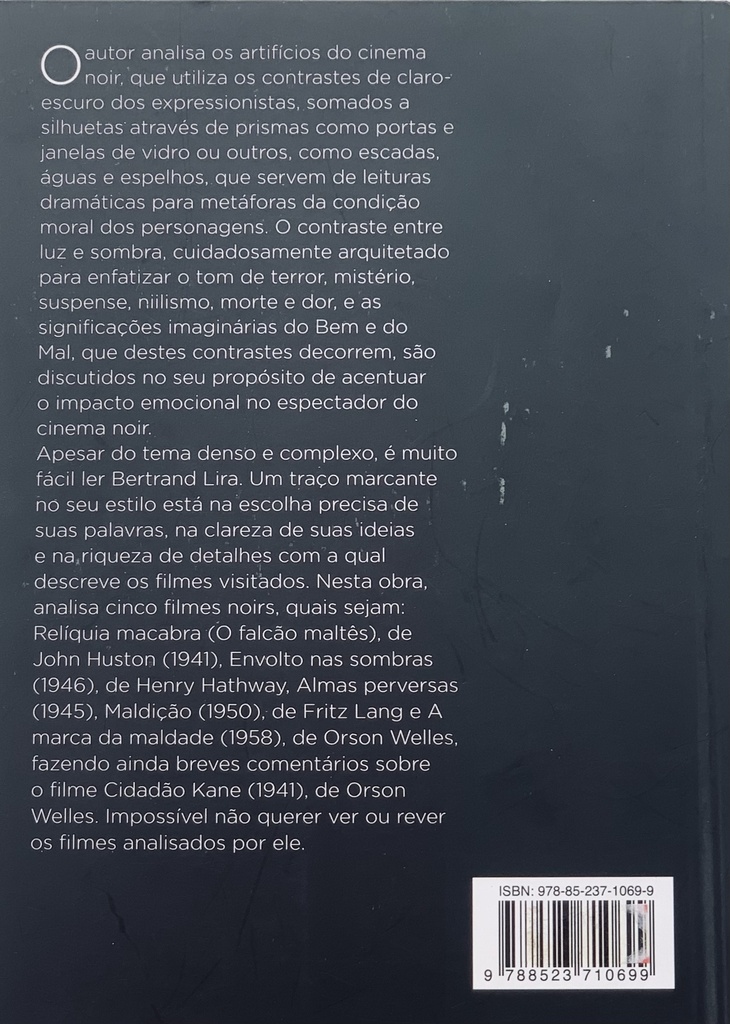Cinema Noir – A Sombra Como Experiencia Estetica e Narrativa (Livro semi novo)