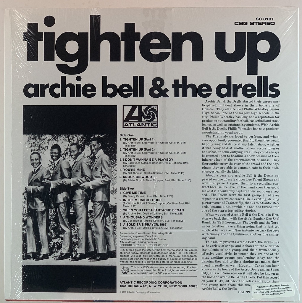 LP Archie Bell&The Dells - Tighten Up (usado)