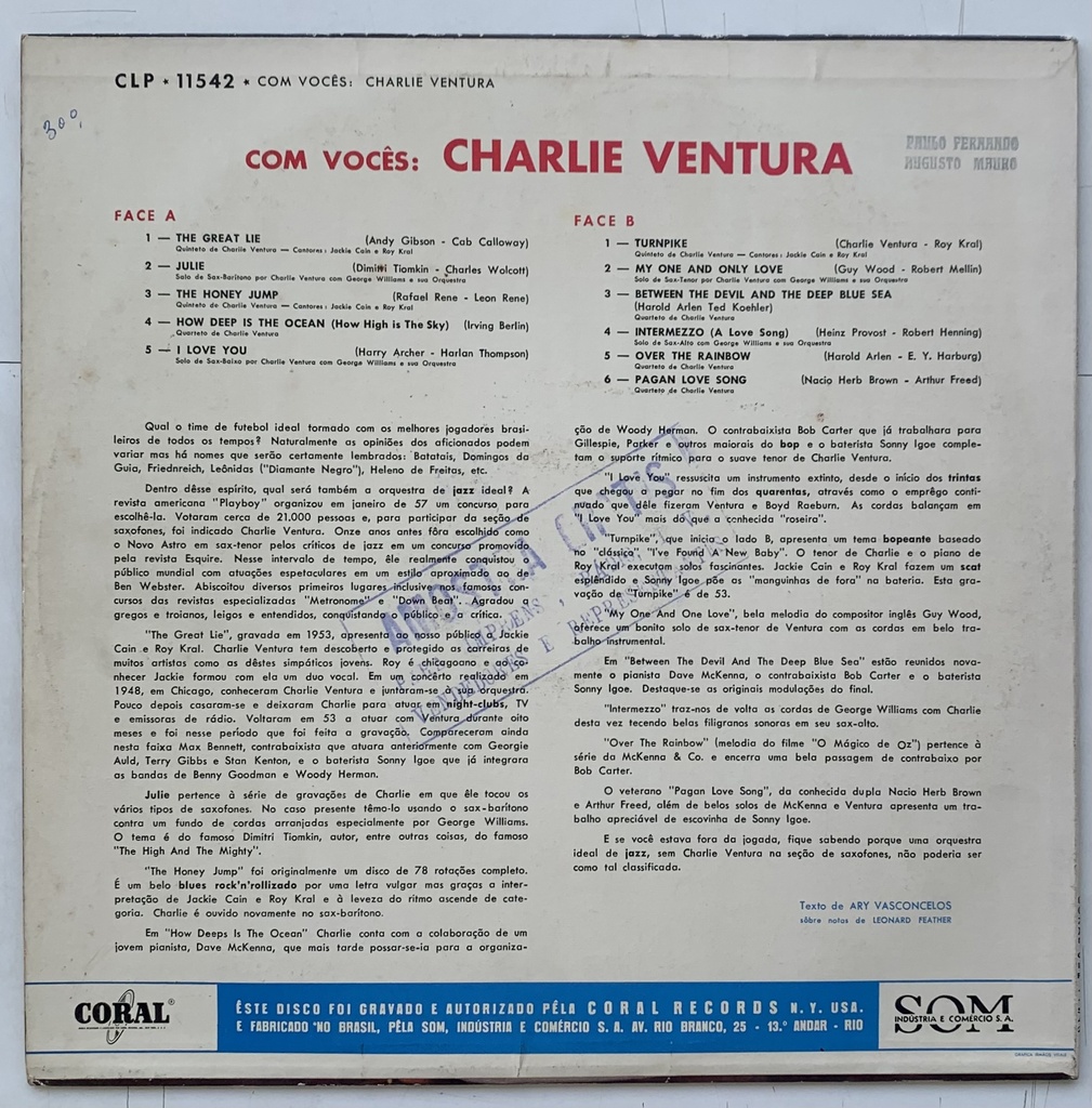 Charlie Ventura - Here's Charlie (LP usado)