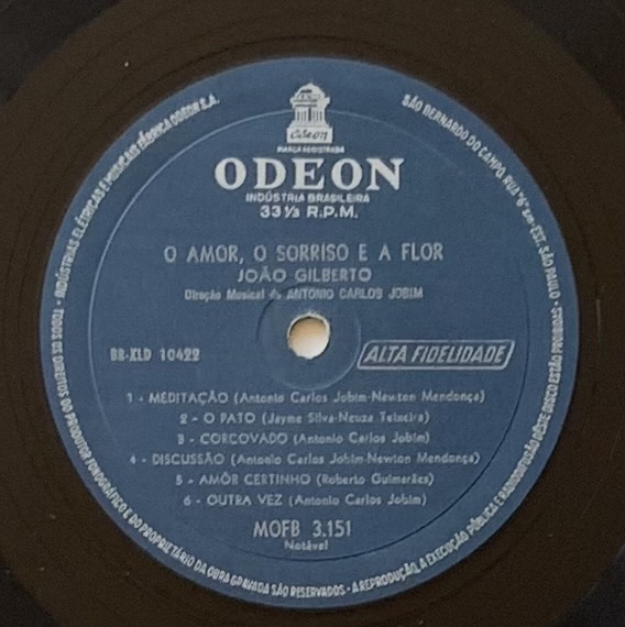 João Gilberto - O Amor, o Sorriso e a Flor [1ª edição(LP usado)