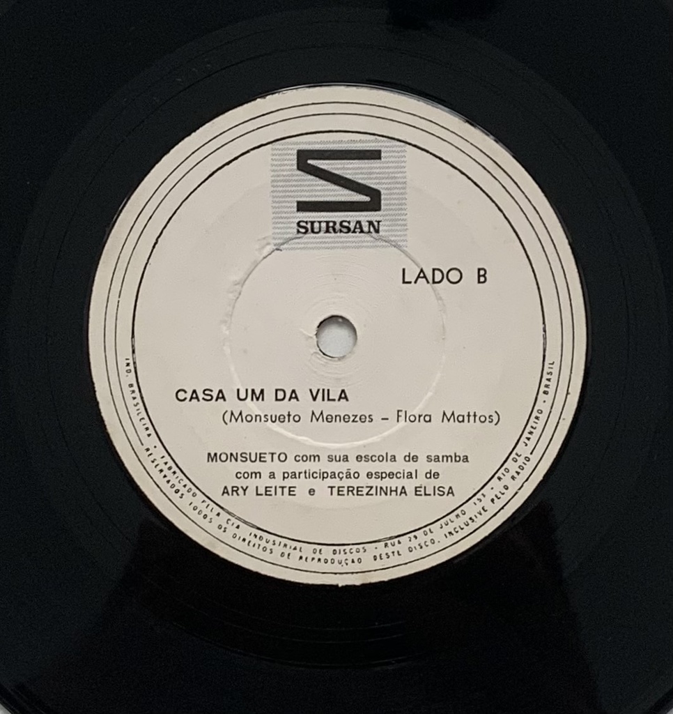 Monsueto- [Sursan 10 anos renovando o Rio] - O Dr. Subiu o Morro / Casa um da Vila (Vinil 7" usado)