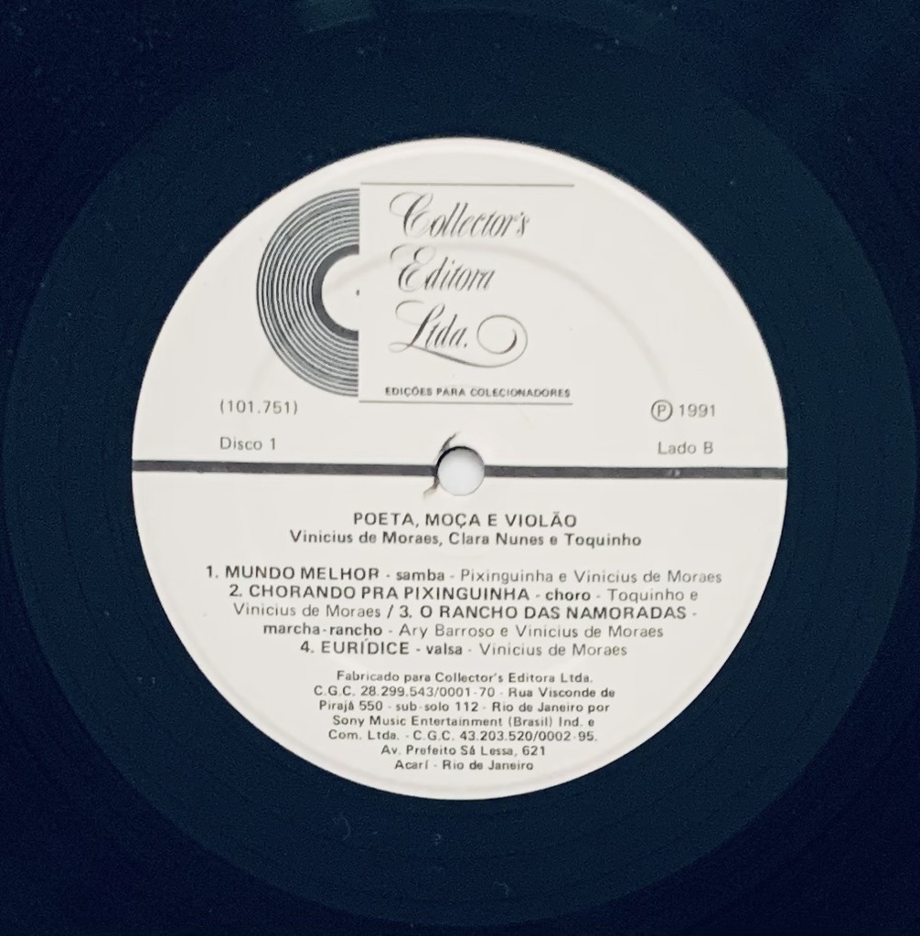 Vinicius de Moraes, Clara Nunes, Toquinho - Poeta, Moça e Violão (3LPs usado)