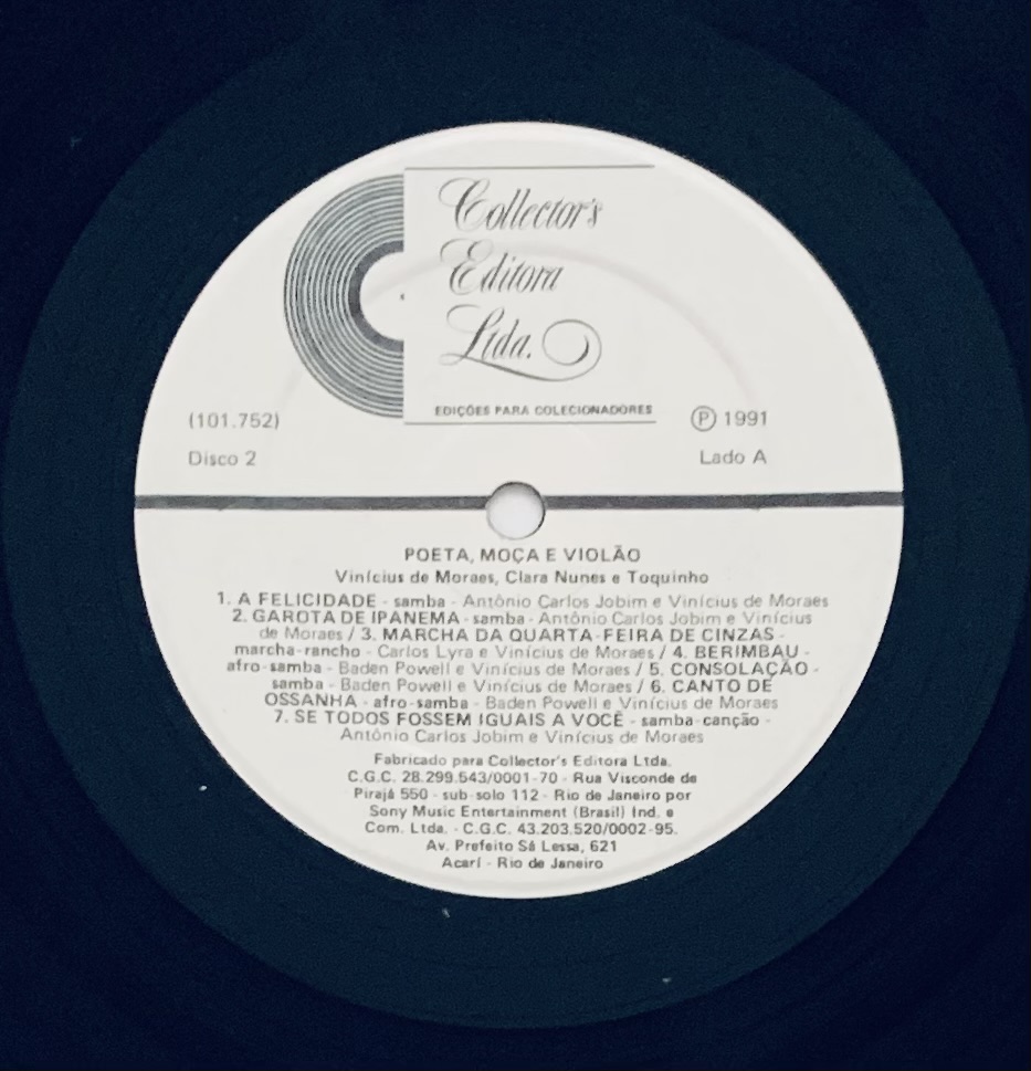 Vinicius de Moraes, Clara Nunes, Toquinho - Poeta, Moça e Violão (3LPs usado)