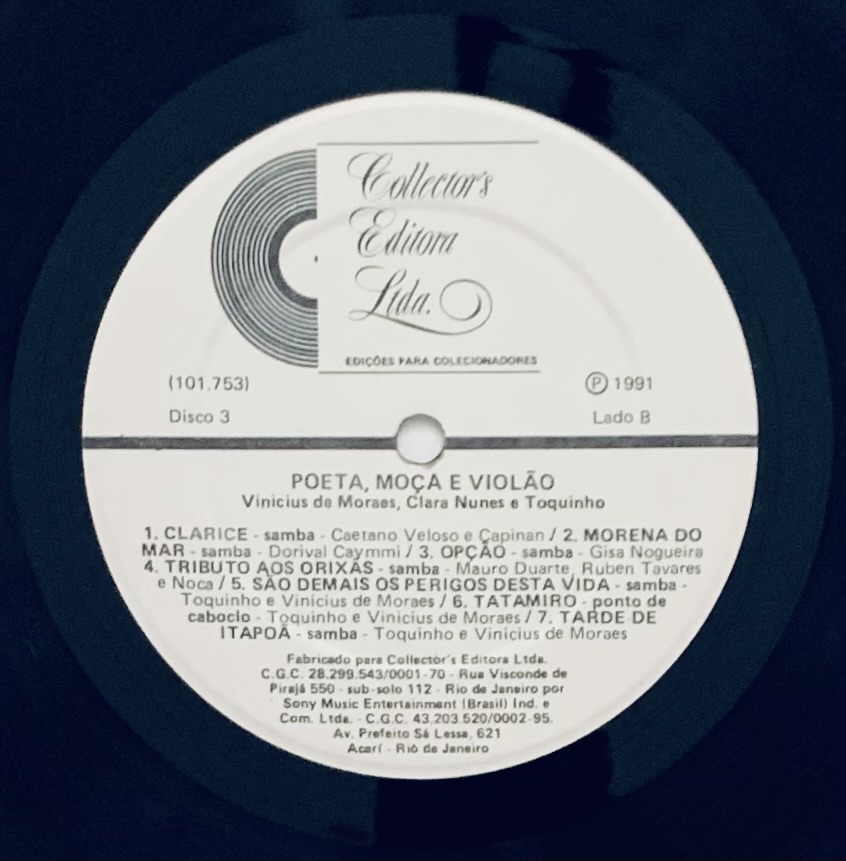 Vinicius de Moraes, Clara Nunes, Toquinho - Poeta, Moça e Violão (3LPs usado)