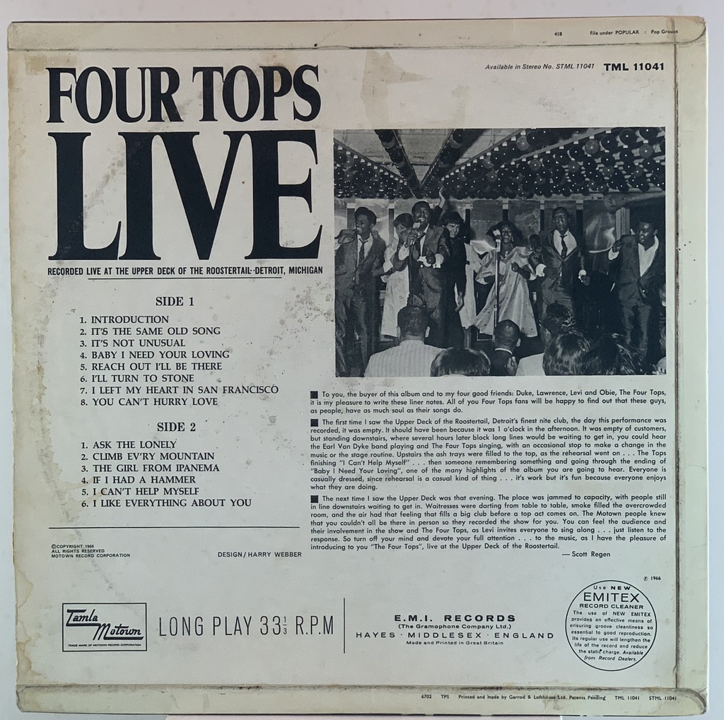 LP Four Tops - Live (usado)