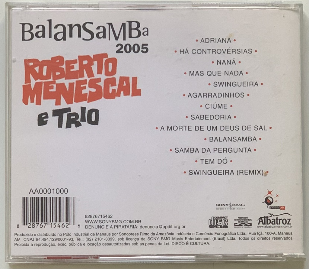 Roberto Menescal e Trio - Balansamba 2005 (CD usado)