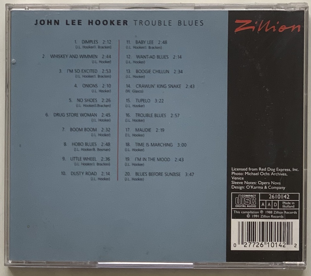 John Lee Hooker - Trouble Blues (CD usado)