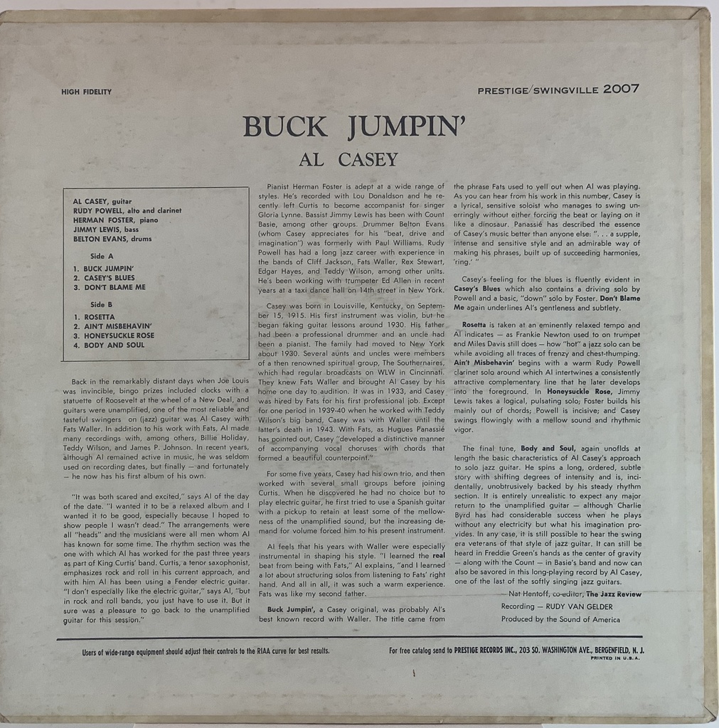 LP Al Casey - Buck Jumpin' (usado)