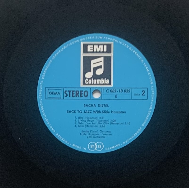 Sacha Distel / Slide Hampton - Back to Jazz (LP usado)