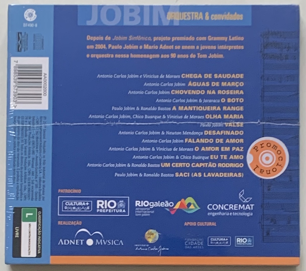 Paulo Jobim /Mario Adnet - Jobim, Orquestra e Convidados (CD+DVD novo)