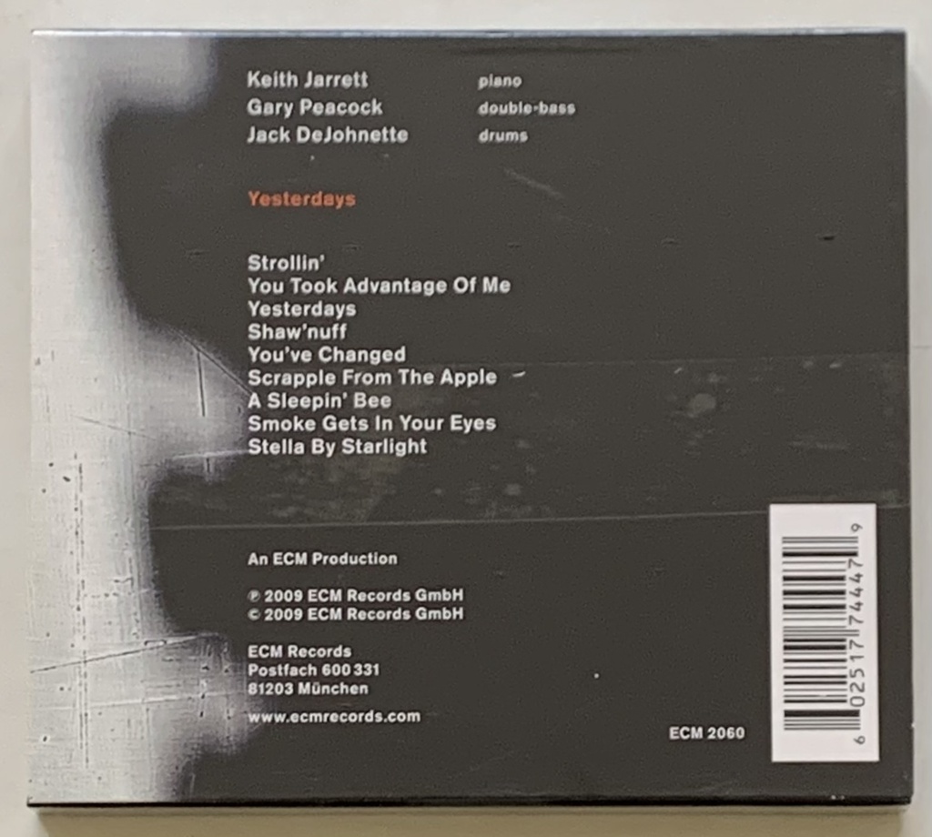 Keith Jarrett / Gary Peacock / Jack DeJohnette – Yesterdays  (CD novo)