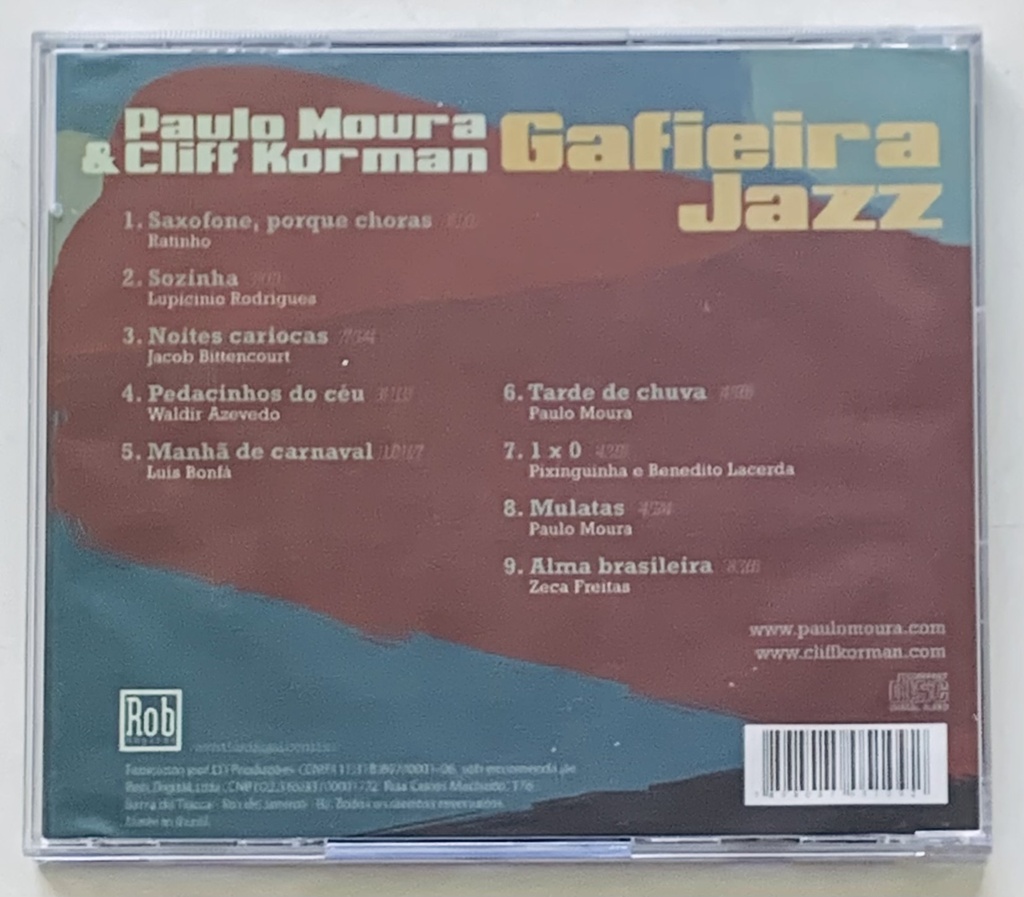 Paulo Moura & Cliff Korman – Gafieira Jazz (CD usado)