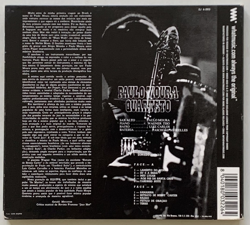 Paulo Moura Quarteto – Paulo Moura Quarteto (CD usado)