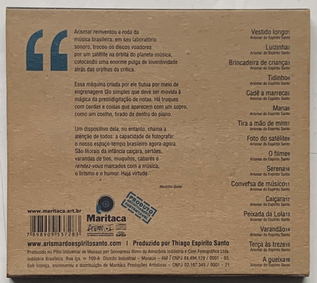 Arismar do Espírito Santo - Foto do Satélite (CD usado)