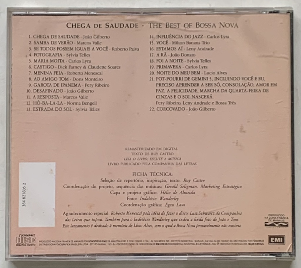 V/A - Chega de Saudade - The Best of Bossa Nova (CD usado)
