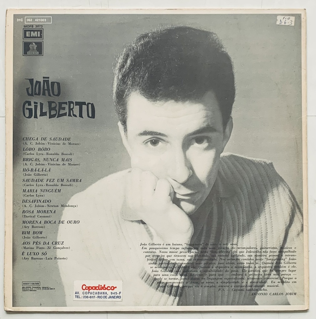 João Gilberto - Chega de Saudade (LP usado)