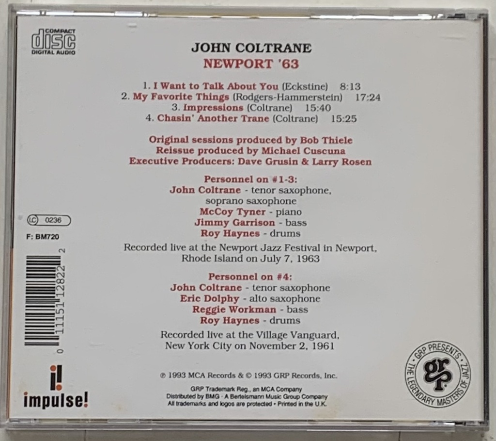 John Coltrane – Newport '63 (CD usado)