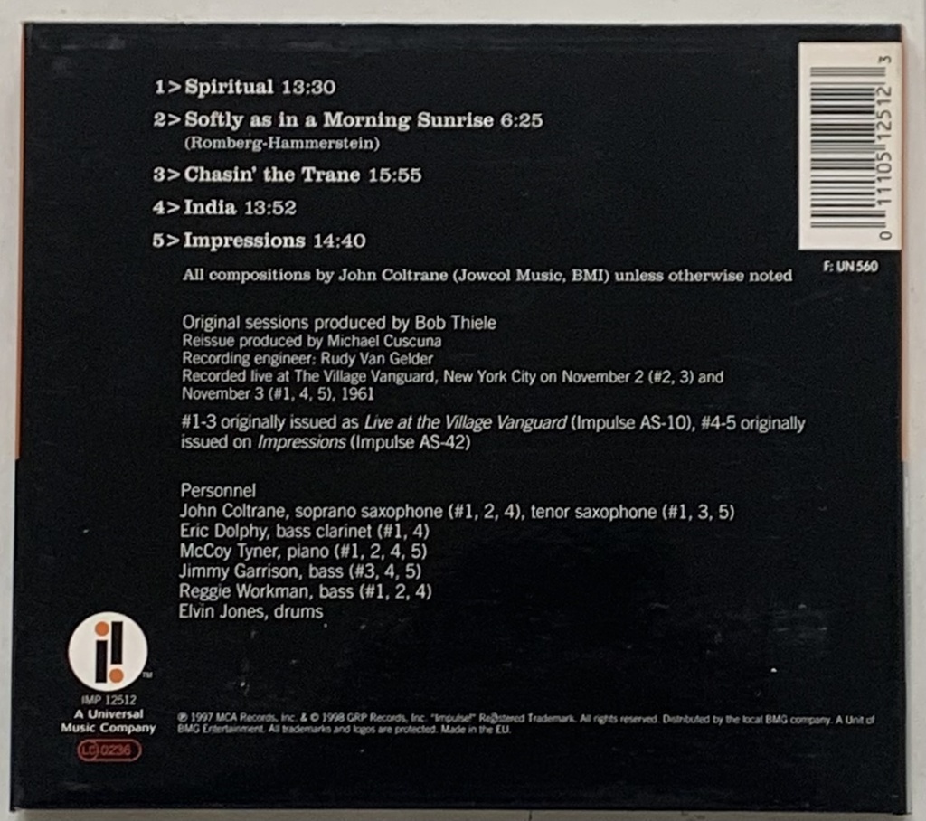 John Coltrane – Live at the Village Vanguard / The Master Takes (CD usado)