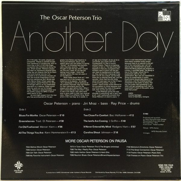 The Oscar Peterson Trio - Another Day (LP usado)