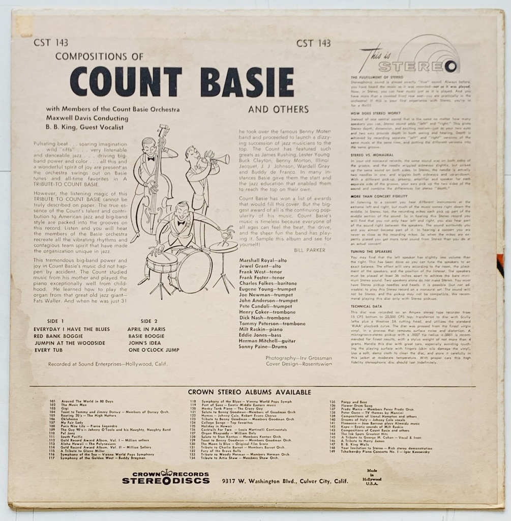 Members of the Count Basie Orchestra / Special Guest B.B. King -  Compositions of Count Basie and Others (LP usado)