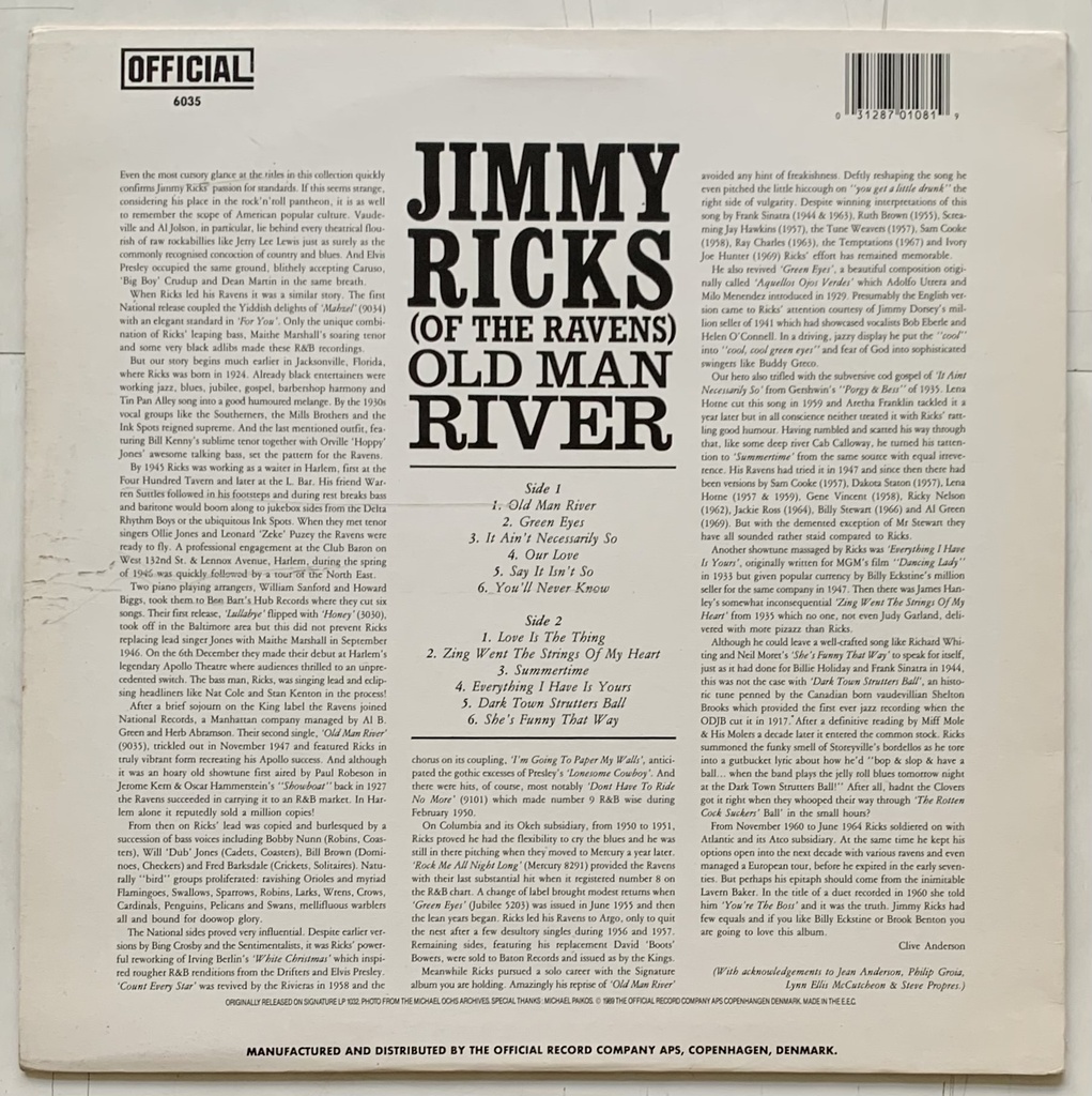 Jimmy Ricks - Old Man River (LP usado)