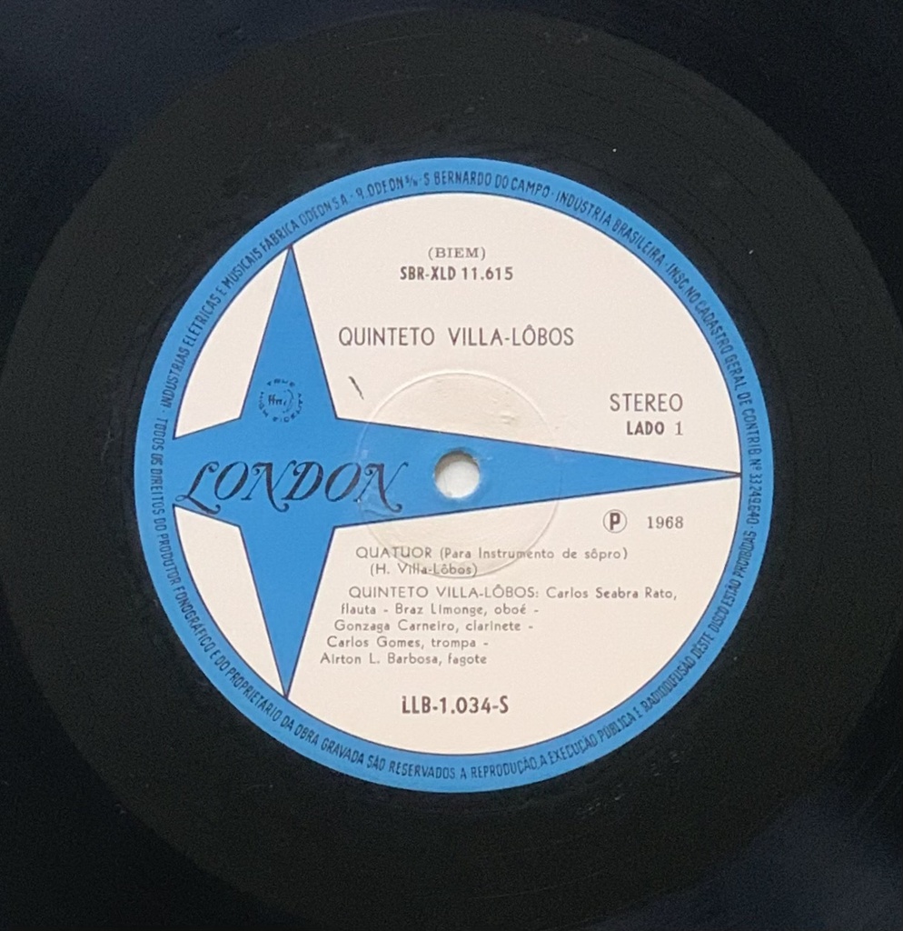 Quinteto Villa-Lobos - Obras de Villa-Lôbos e Edino Krieger (LP usado)