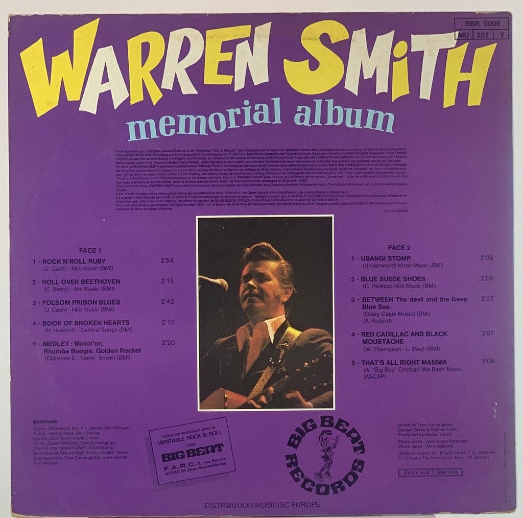 Warren Smith - Memorial Album (10'' usado)