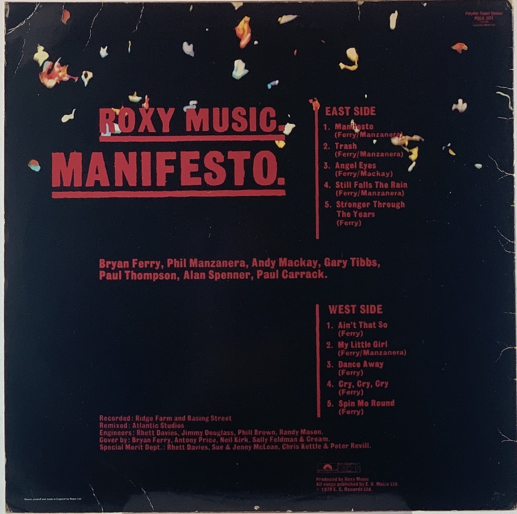 Roxy Music - Manifesto (LP usado)