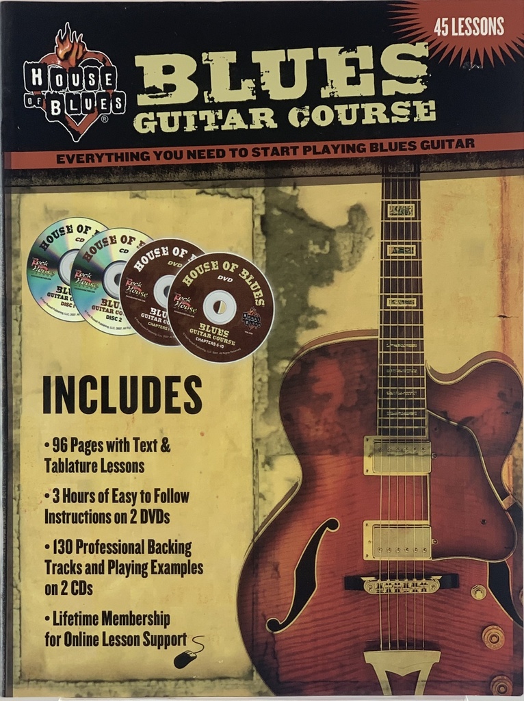 Partitura-House Of Blues Presents: Blues Guitar Course(livro+2DVDs+2CDs usado)